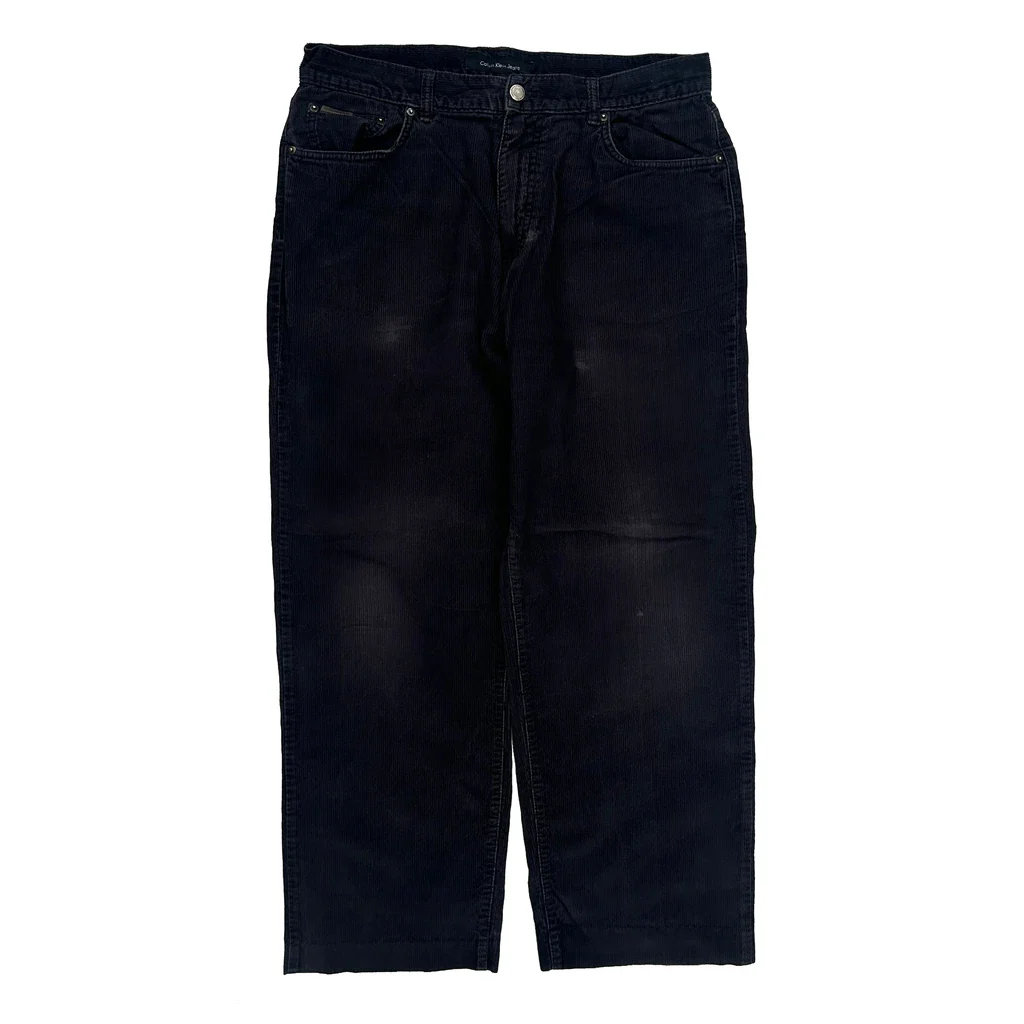 Calvin Klein Jeans Cord Trousers - 36″ Waist Black Corduroy - Image 2