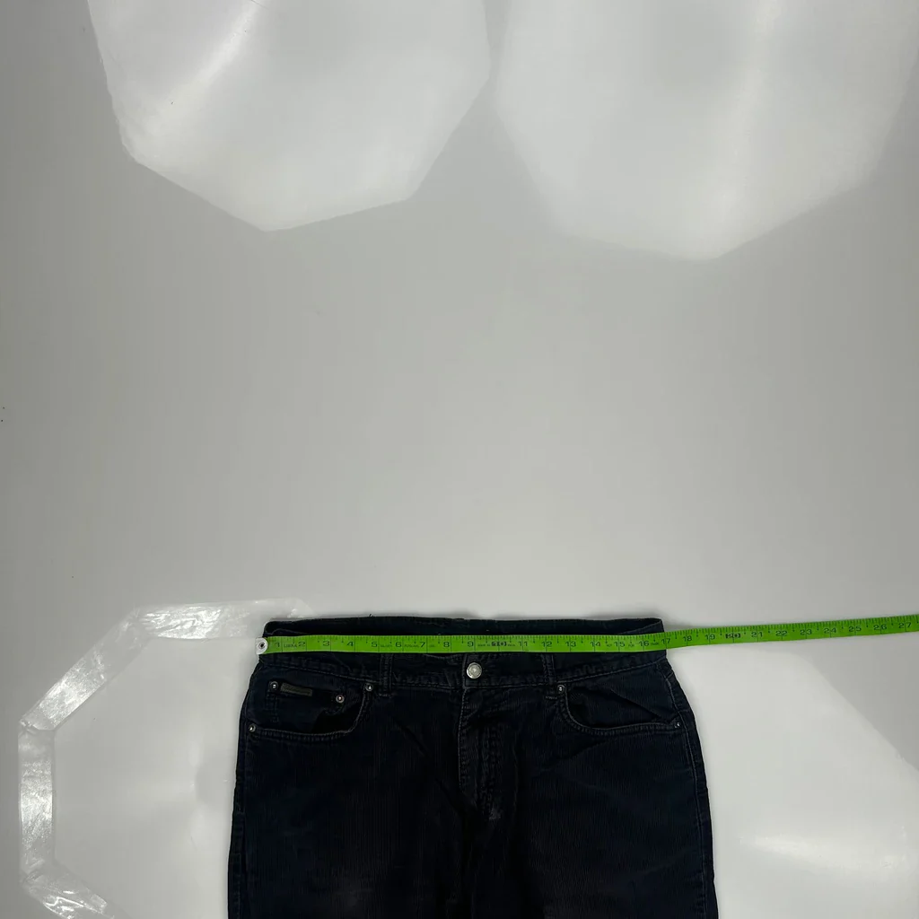 Calvin Klein Jeans Cord Trousers - 36″ Waist Black Corduroy - Image 3