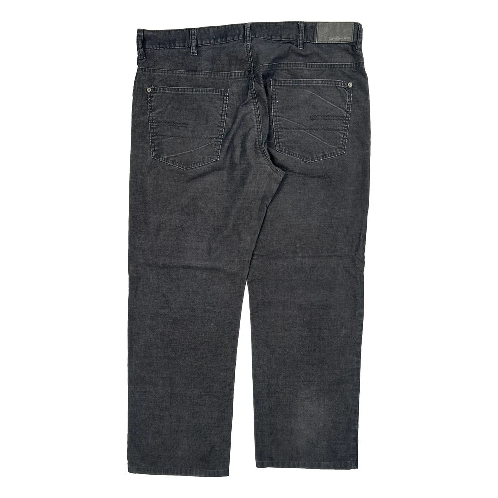 Calvin Klein Jeans Cord Trousers - 38″ Waist Grey Cotton Blend
