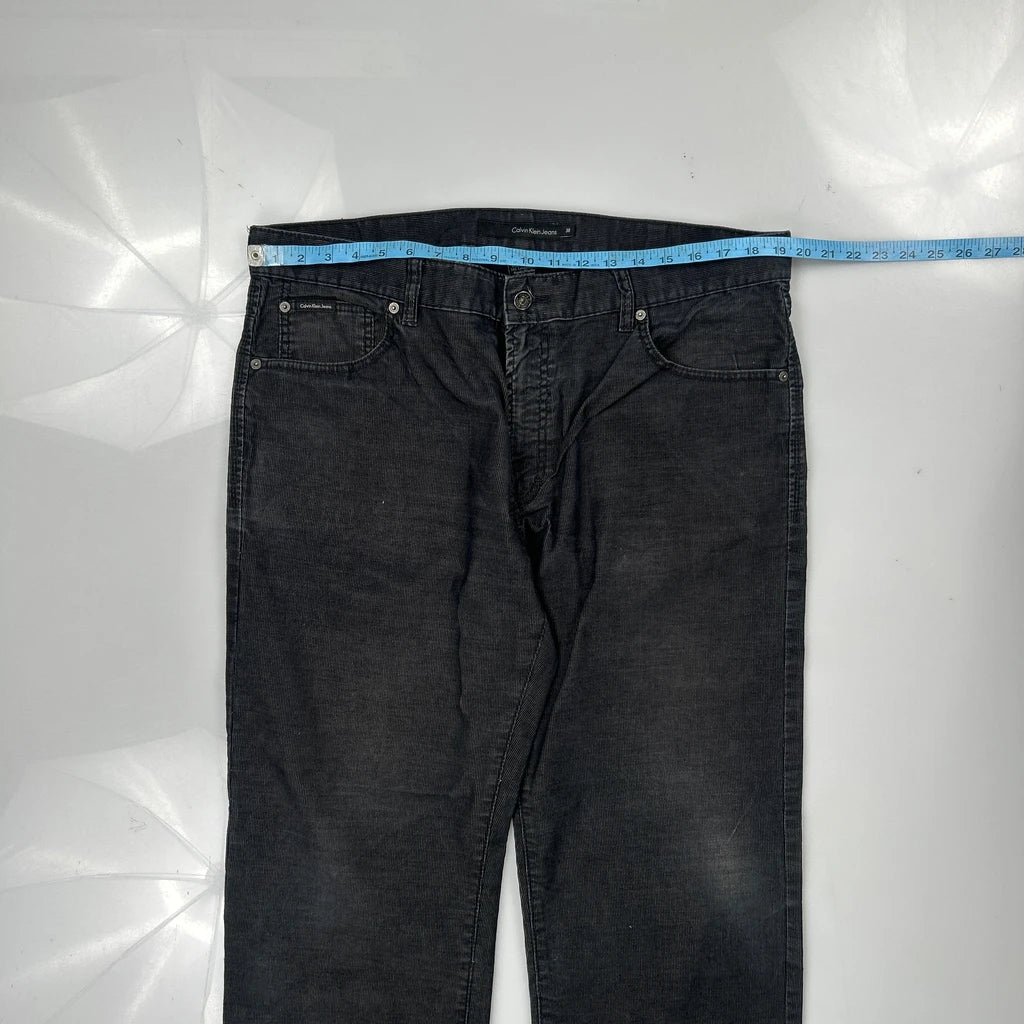 Calvin Klein Jeans Cord Trousers - 38″ Waist Grey Cotton Blend - Image 3