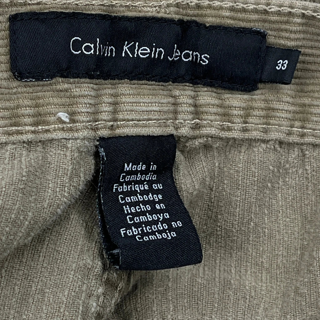 Calvin Klein Jeans Cord Trousers - 31″ Waist Khaki Corduroy - Image 6