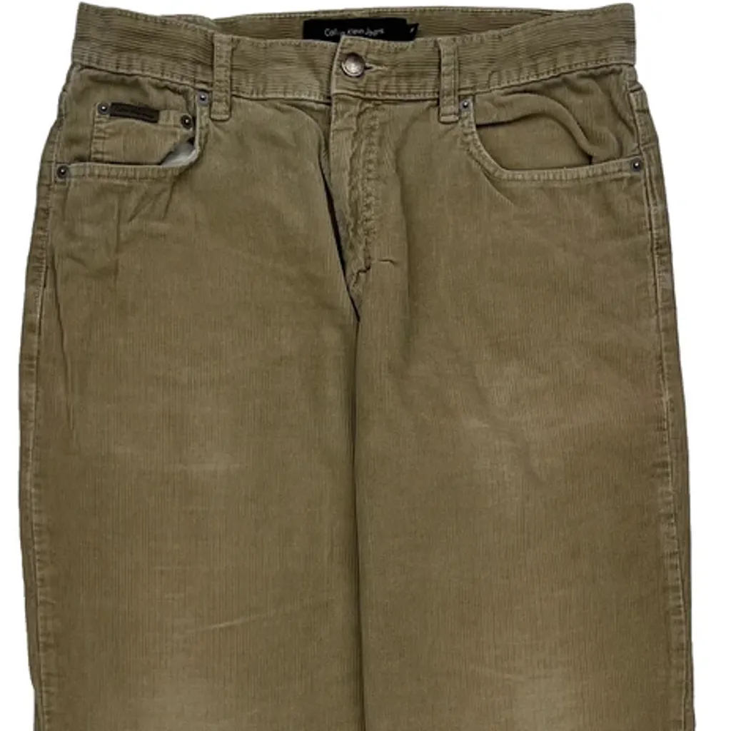 Calvin Klein Jeans Cord Trousers - 31″ Waist Khaki Corduroy - Image 9