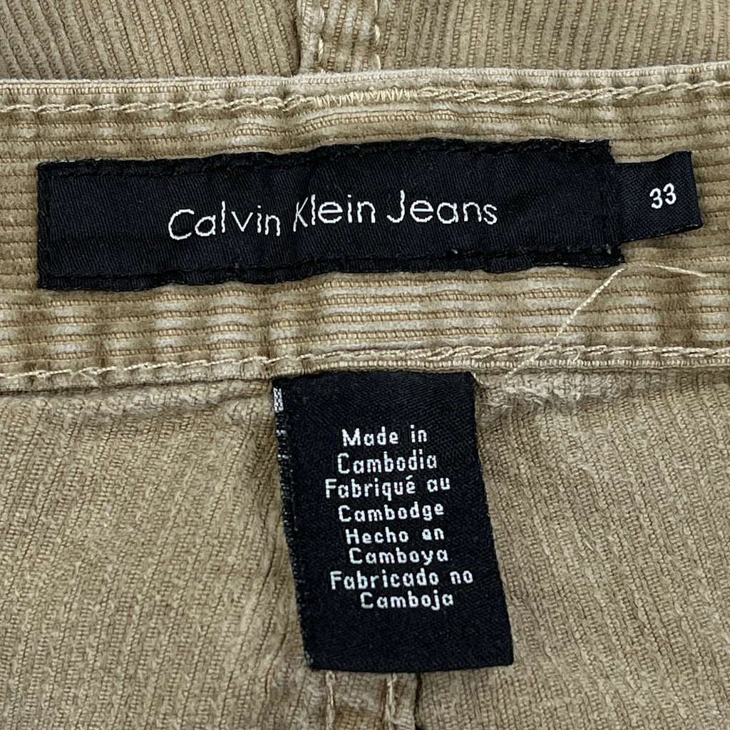 Calvin Klein Jeans Cord Trousers - 33″ Waist Khaki Corduroy - Image 6