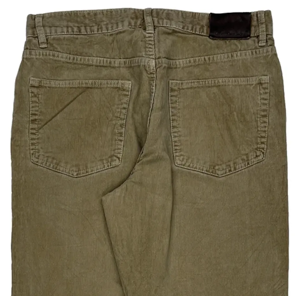 Calvin Klein Jeans Cord Trousers - 33″ Waist Khaki Corduroy - Image 7