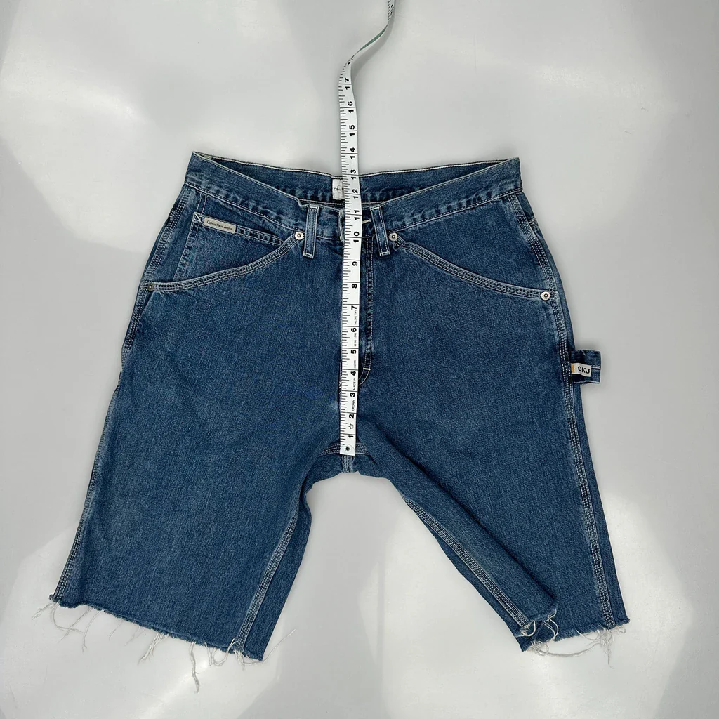 Calvin Klein Jeans Denim Shorts - 30W 12L Blue Cotton - Image 4