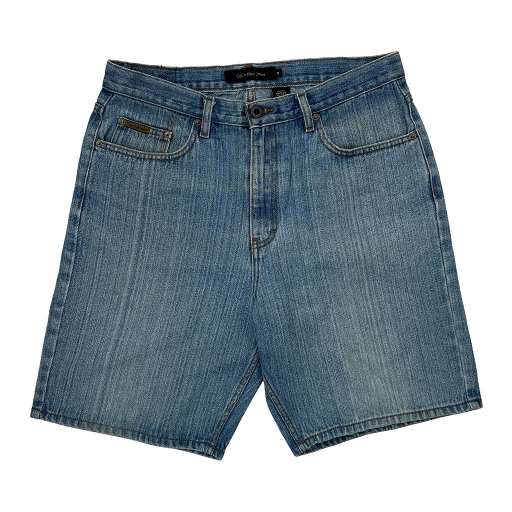 Calvin Klein Jeans Baggy Denim Shorts - 32W 9L Blue Cotton - Image 2
