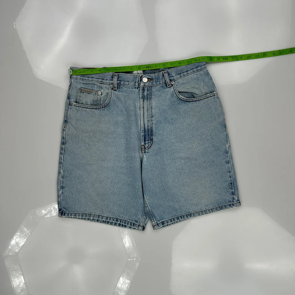 Calvin Klein Jeans Denim Shorts - 34W 9L Light Wash Cotton - Image 3