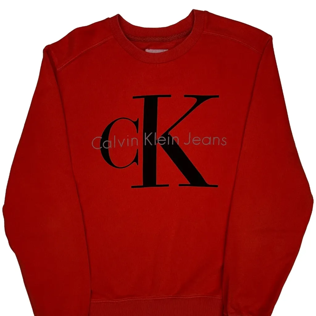Calvin Klein Jeans Sweatshirt - Small Red Cotton - Image 4