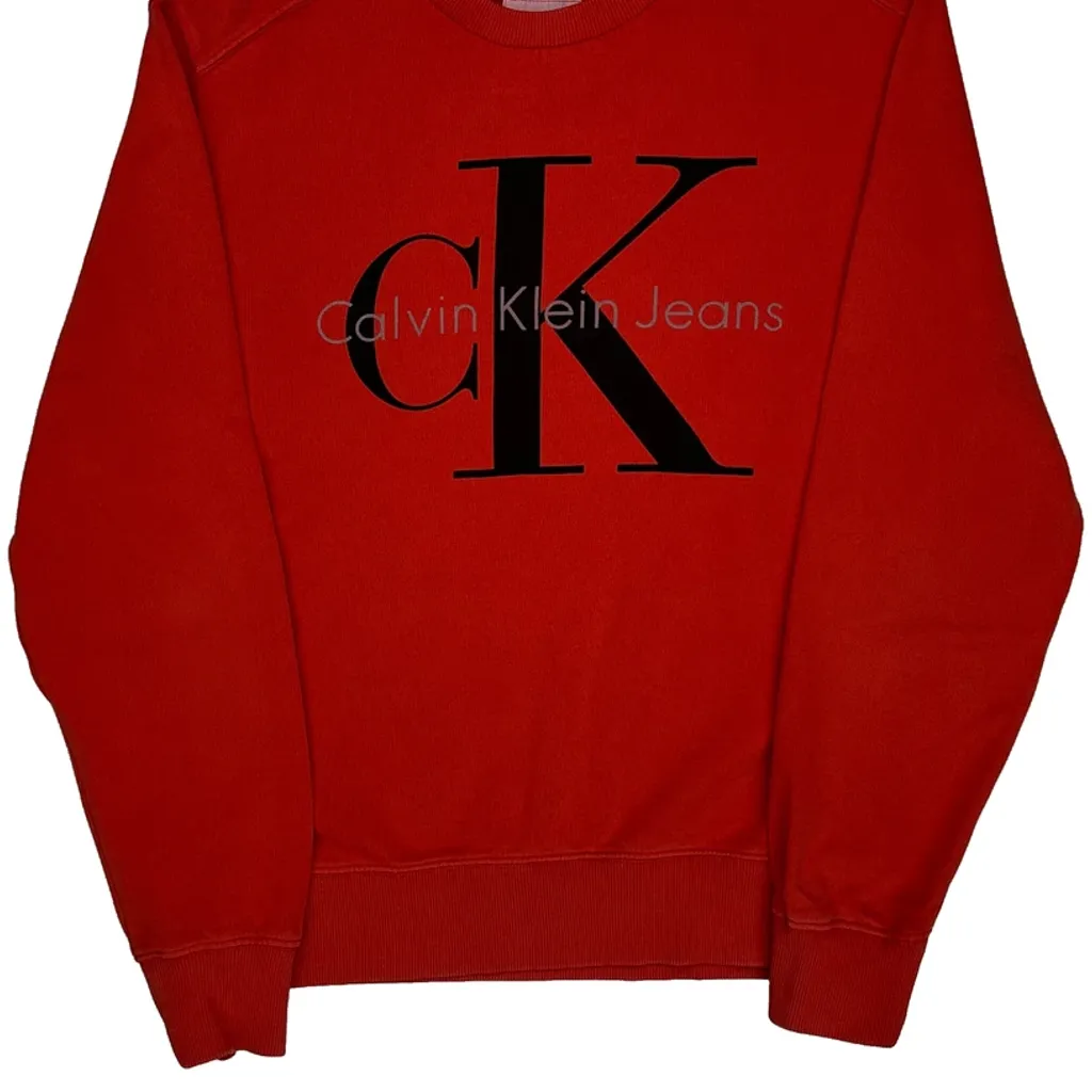 Calvin Klein Jeans Sweatshirt - Small Red Cotton - Image 5