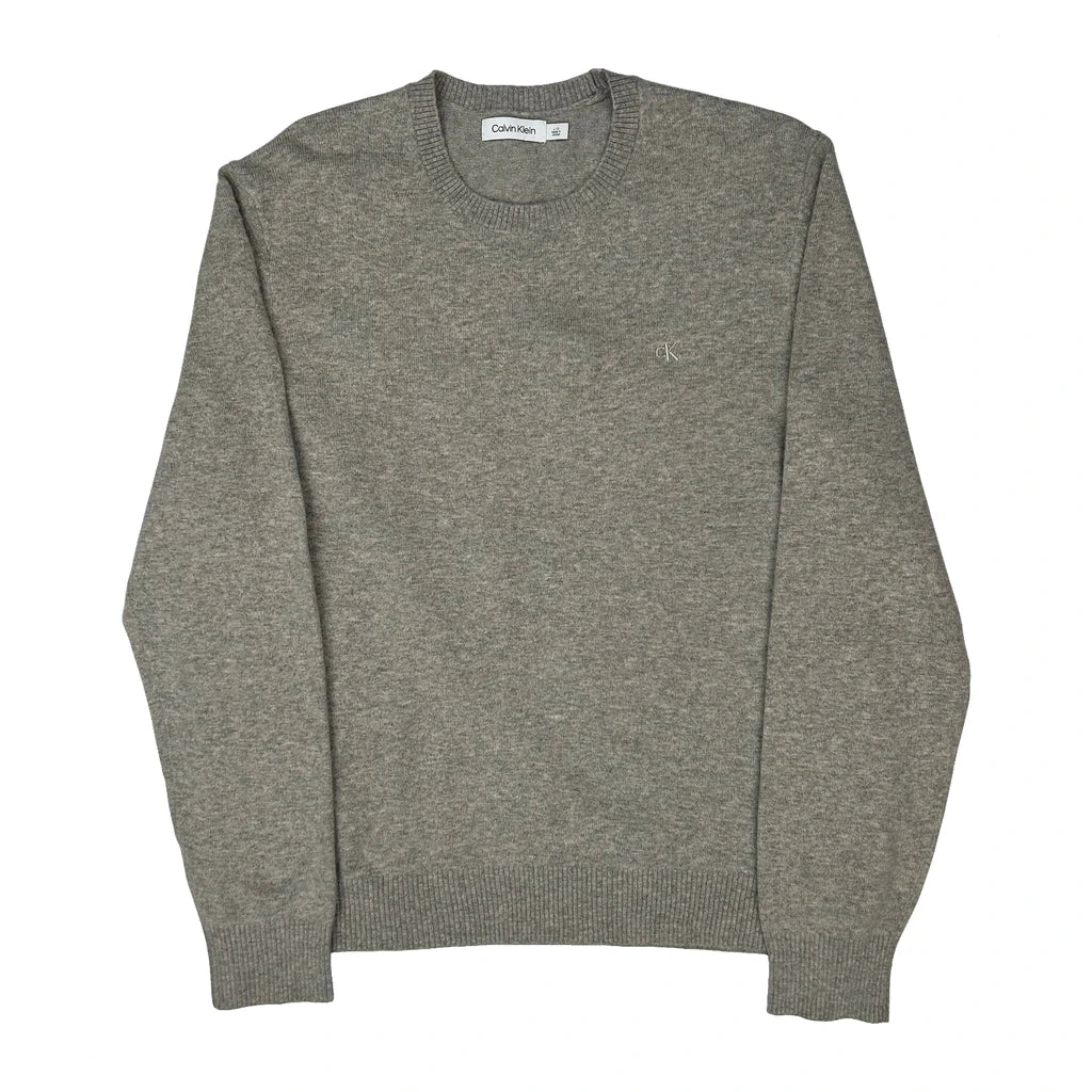 Calvin Klein Jumper - Large Grey Wool Blend