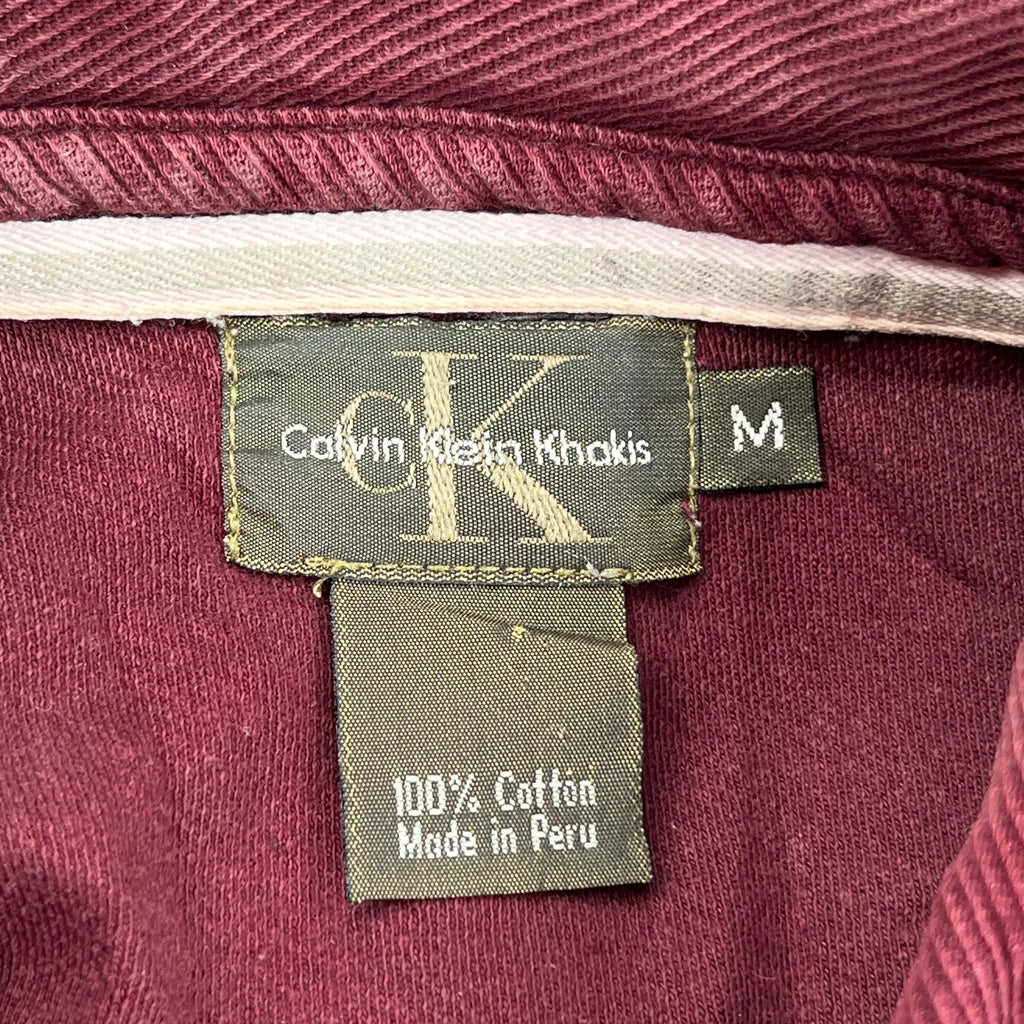 Calvin Klein Short Sleeve Shirt - Medium Red Cotton - Image 3