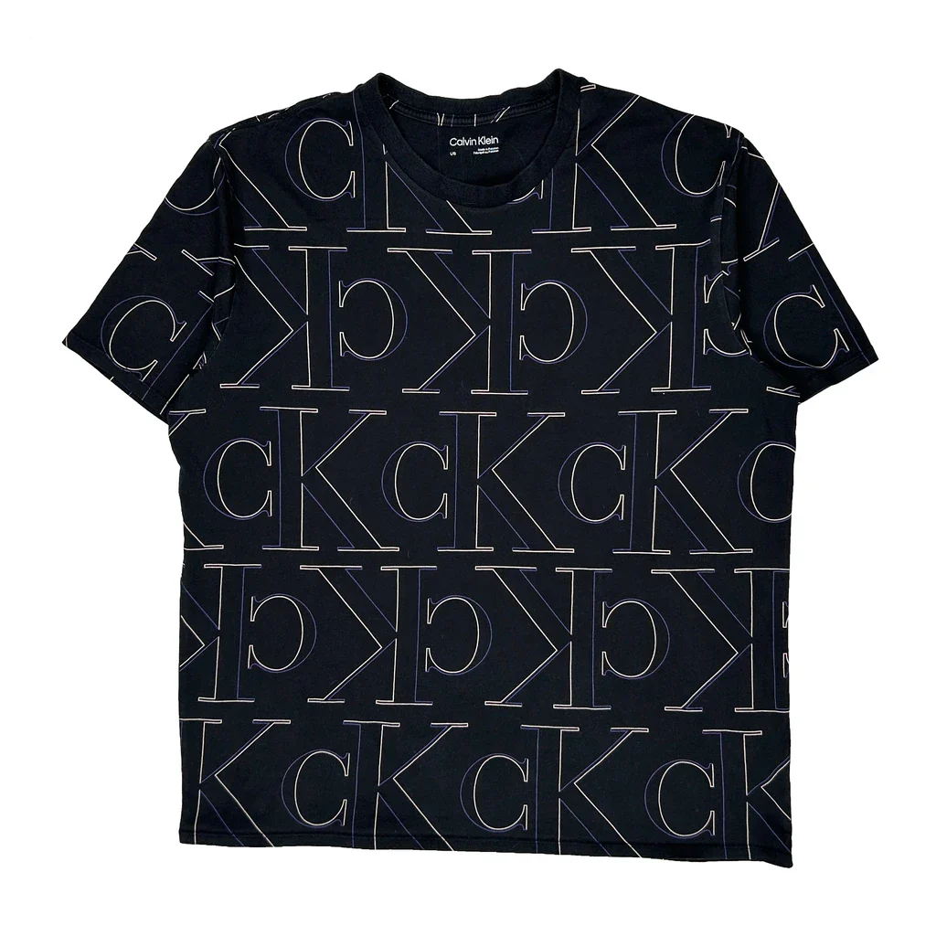 Calvin Klein T-Shirt - Large Black Cotton