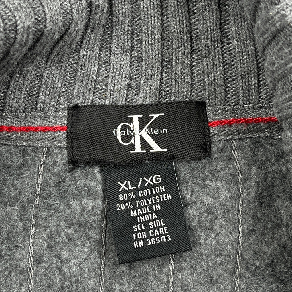 Calvin Klein Zip Up - XL Grey Cotton Blend - Image 3