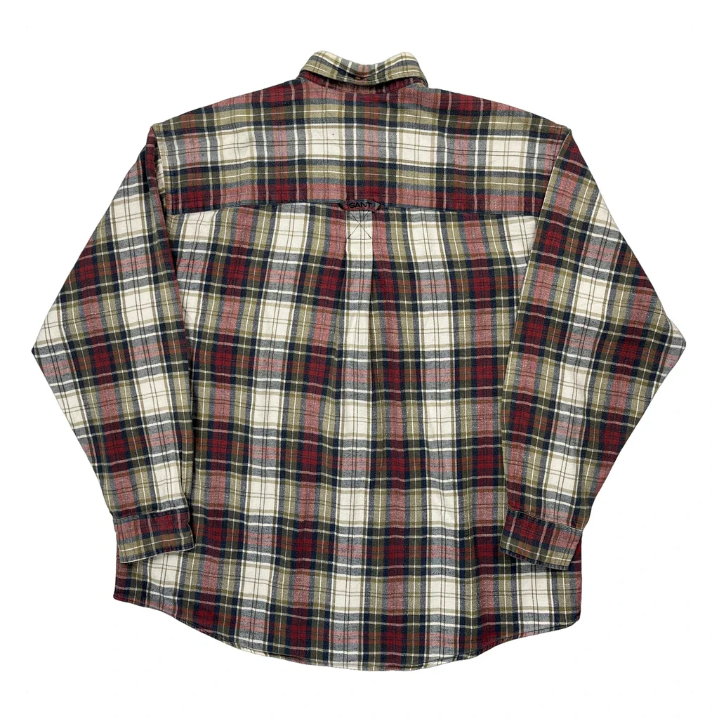 Cambridge Plaid Gant Checked Flannel Shirt - Large Multicoloured Cotton - Image 2