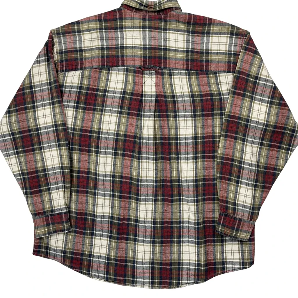 Cambridge Plaid Gant Checked Flannel Shirt - Large Multicoloured Cotton - Image 6