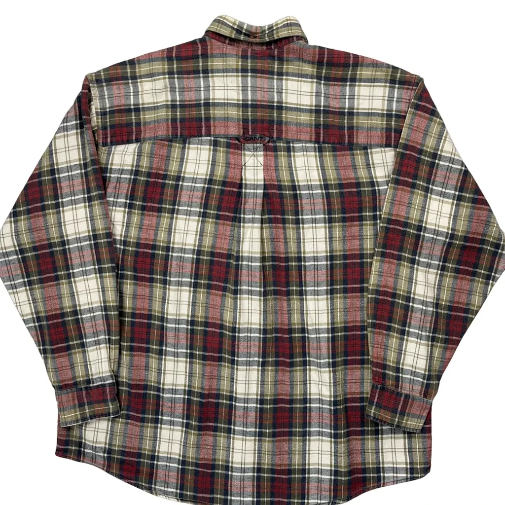 Cambridge Plaid Gant Checked Flannel Shirt - Large Multicoloured Cotton - Image 7