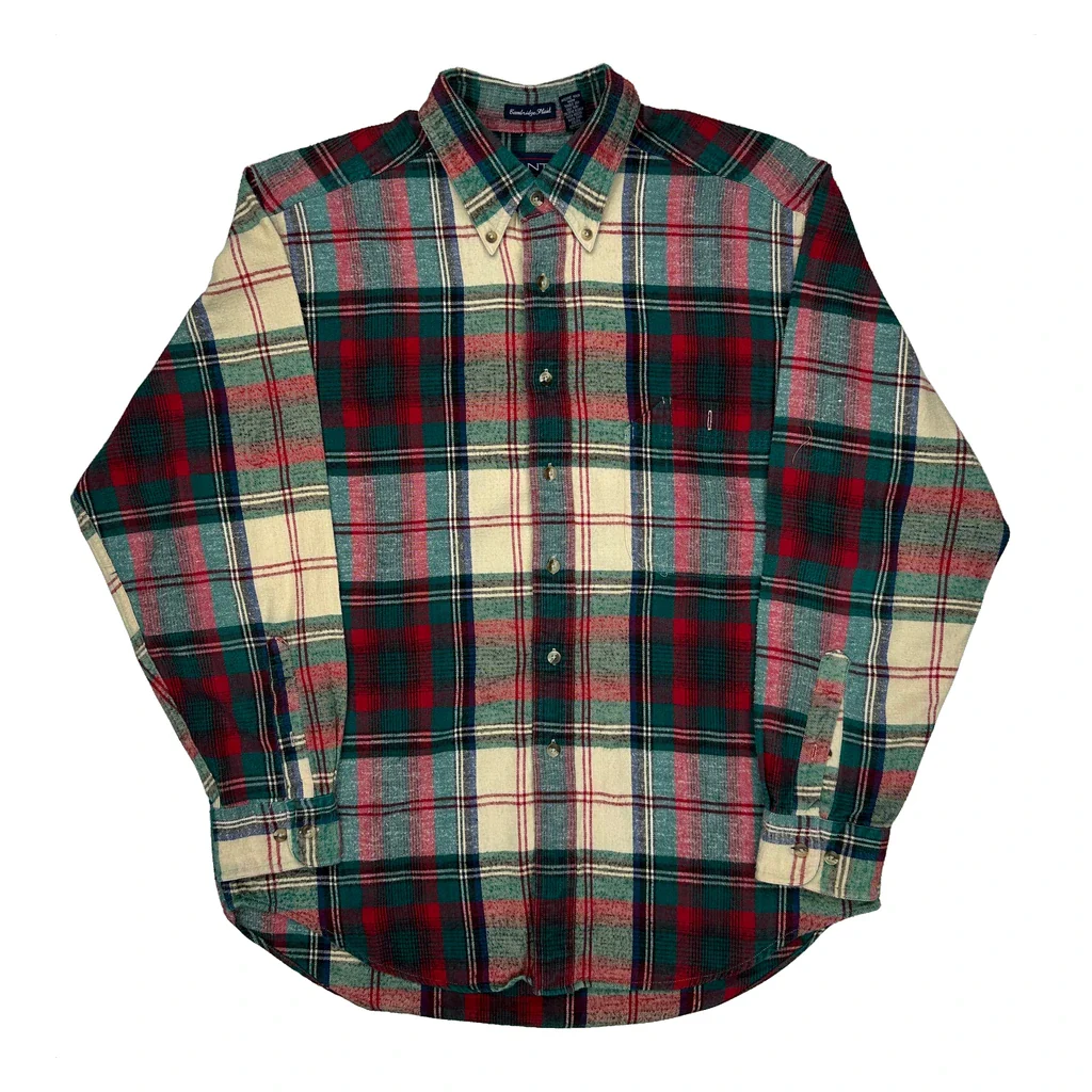 Cambridge Plaid Gant Checked Flannel Shirt - Large Multicoloured Cotton