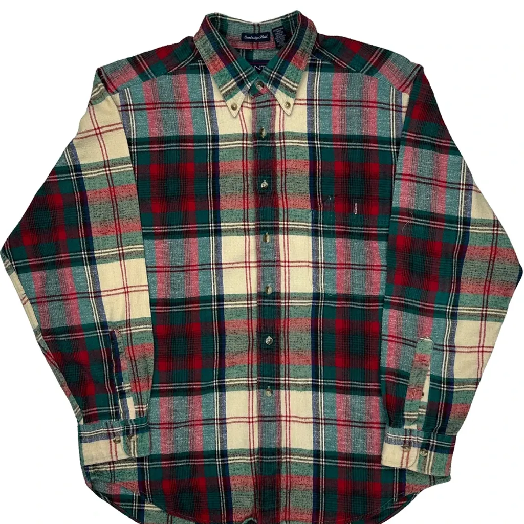 Cambridge Plaid Gant Checked Flannel Shirt - Large Multicoloured Cotton - Image 5