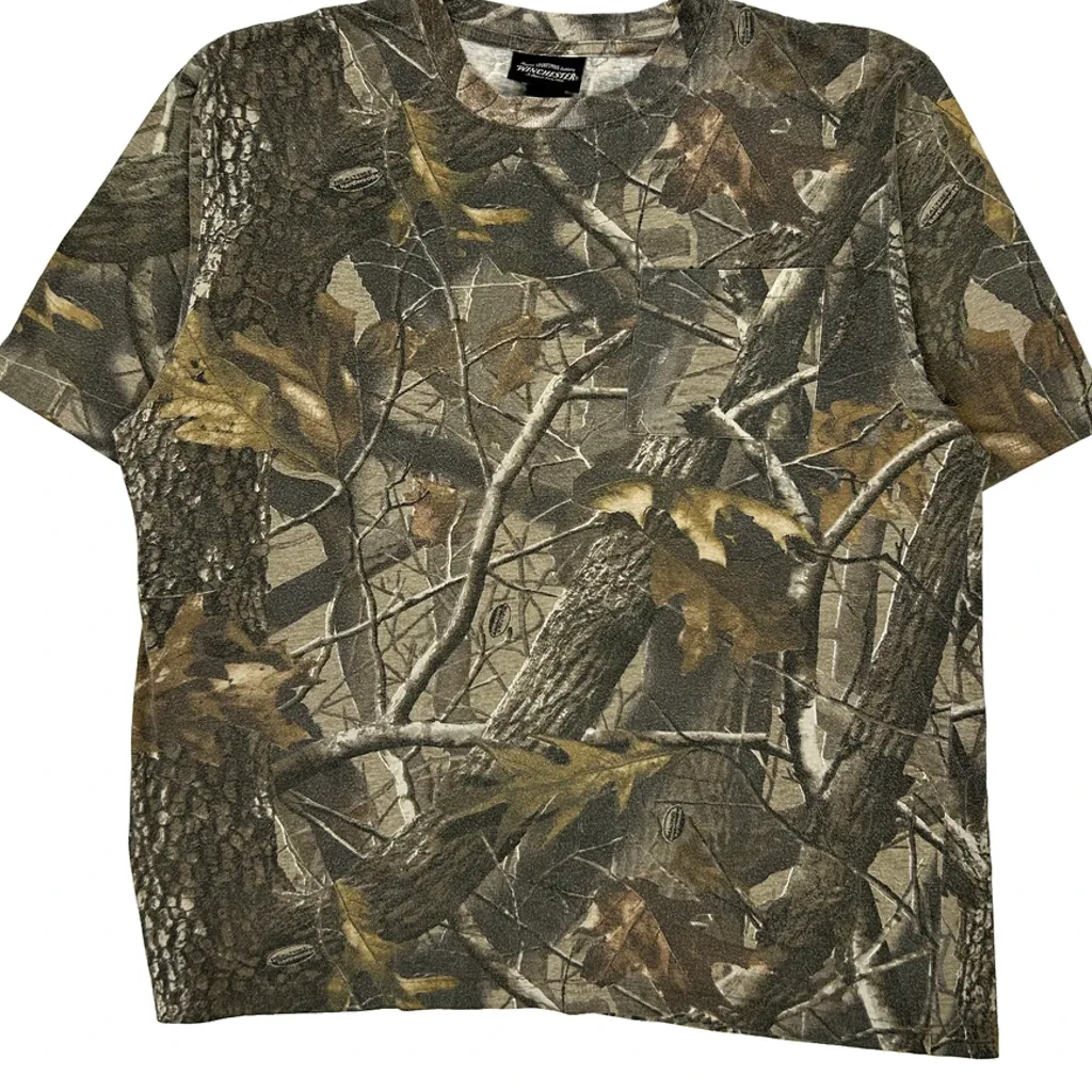 Camouflage Mossy Oak Camo T-Shirt - Large Brown Cotton - Image 5