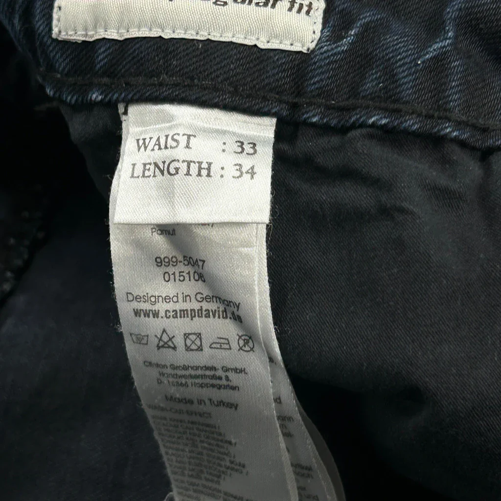 Camp David Contrast Stitch Jeans - 34W 34L Dark Wash Cotton - Image 6