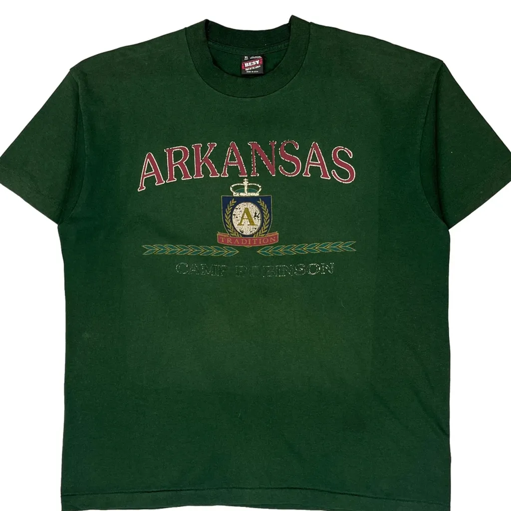 Camp Robinson Fruit Of The Loom Single Stitch T-Shirt - XL Green Cotton Blend - Image 5