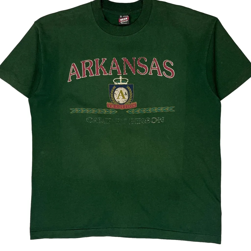 Camp Robinson Fruit Of The Loom Single Stitch T-Shirt - XL Green Cotton Blend - Image 6