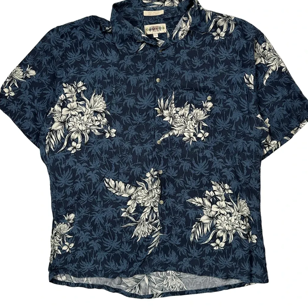 Campia Floral Hawaiian Shirt - XL Blue Viscose - Image 4