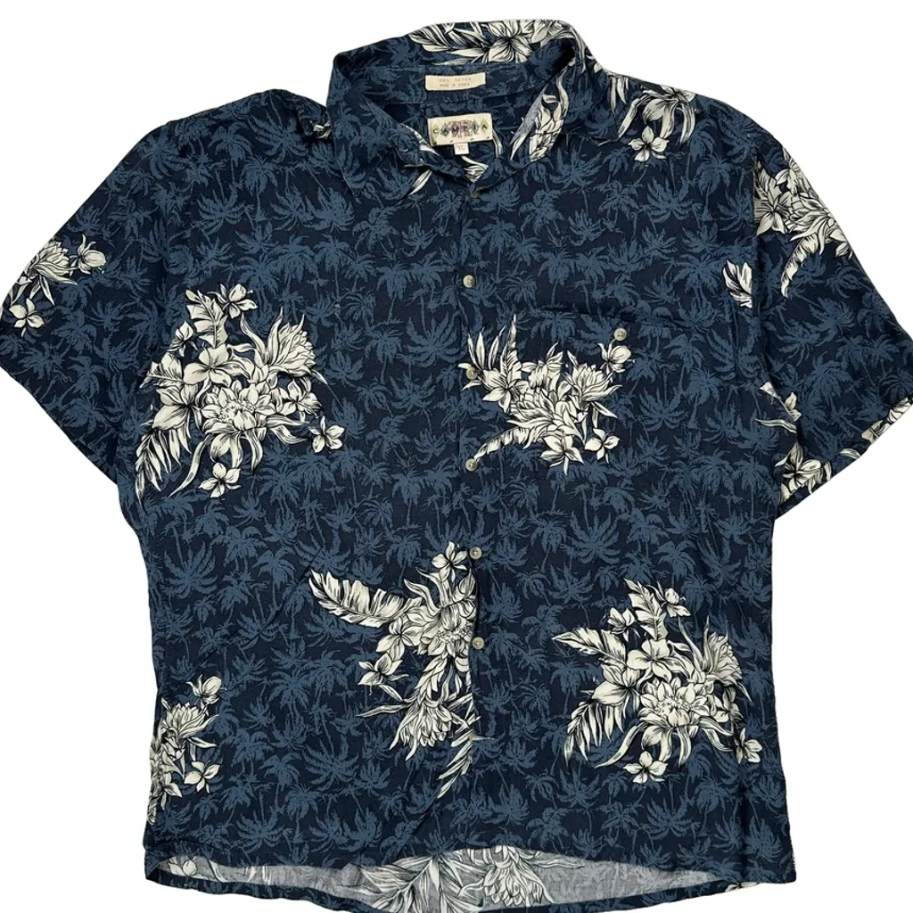 Campia Floral Hawaiian Shirt - XL Blue Viscose - Image 5