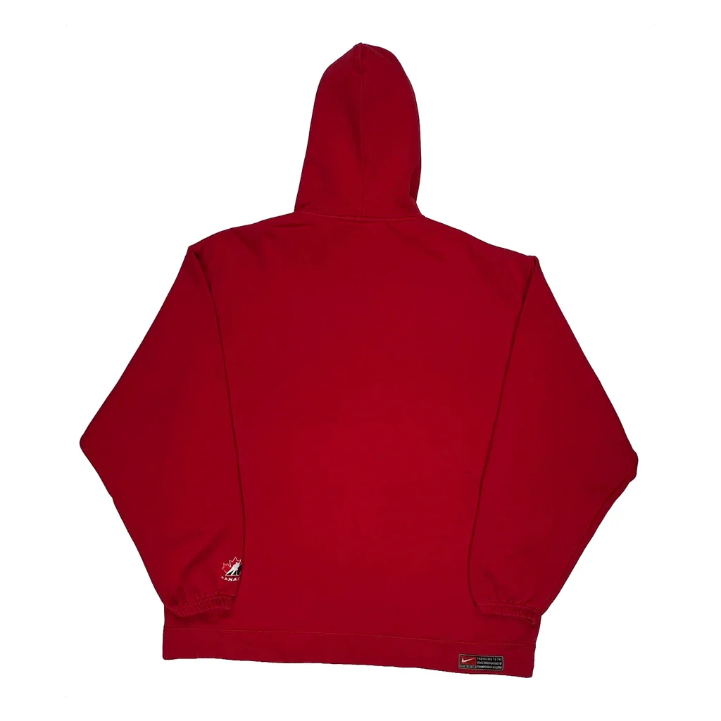 Canada Nike Hoodie - XL Red Cotton - Image 2