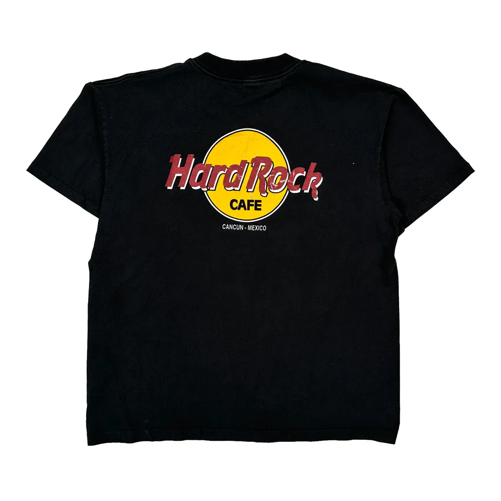 Cancun - Mexico Hard Rock Cafe Graphic T-Shirt - Large Black Cotton - Image 2