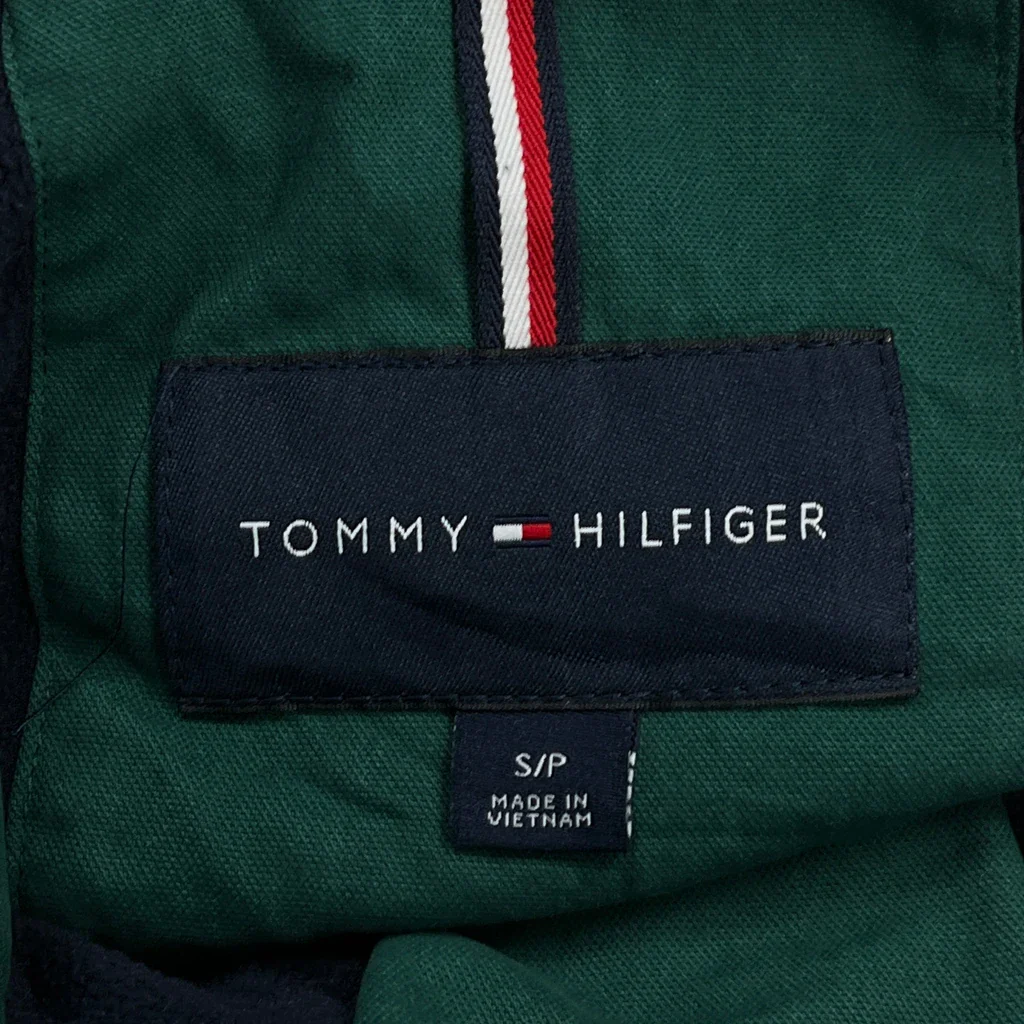 Canvas Tommy Hilfiger Spellout Anorak Windbreaker - Small Green Cotton - Image 3