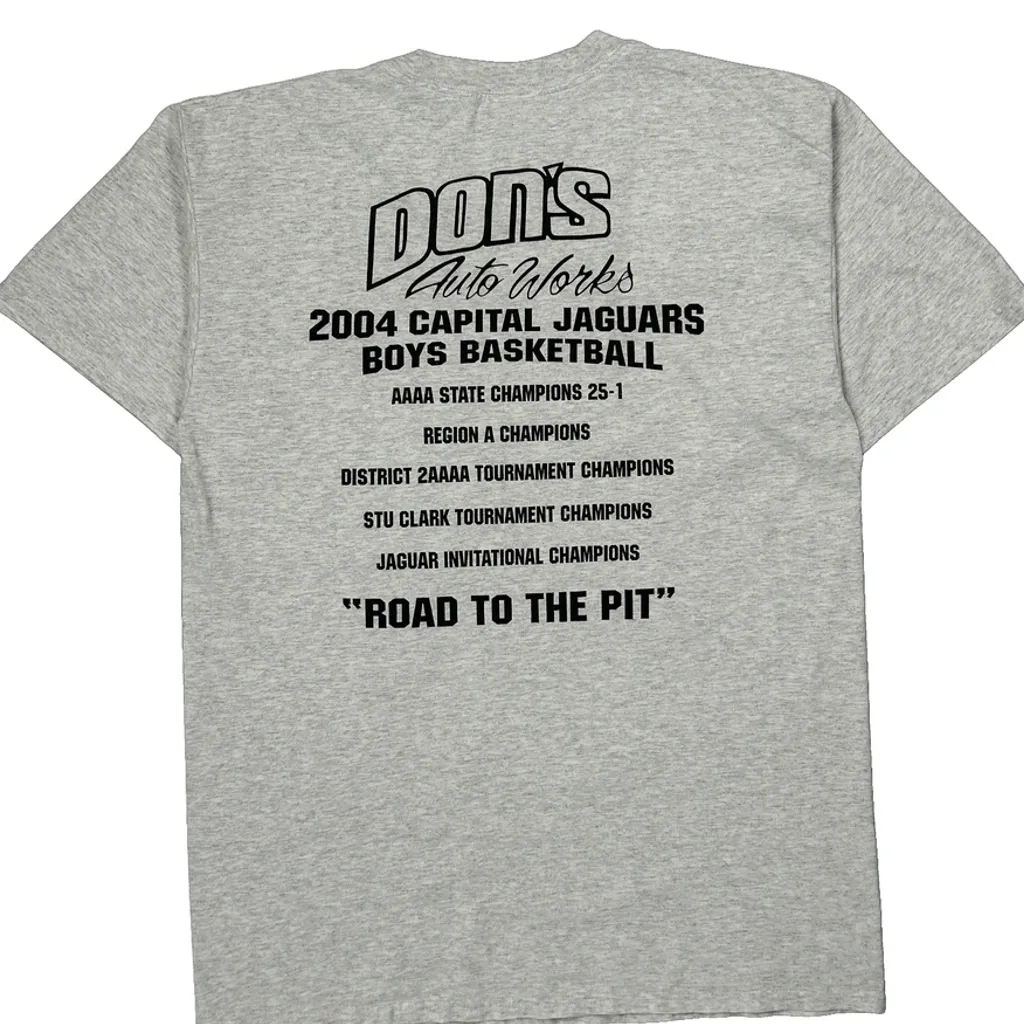 Capital Jaguars Gildan Graphic T-Shirt - Large Grey Cotton - Image 6