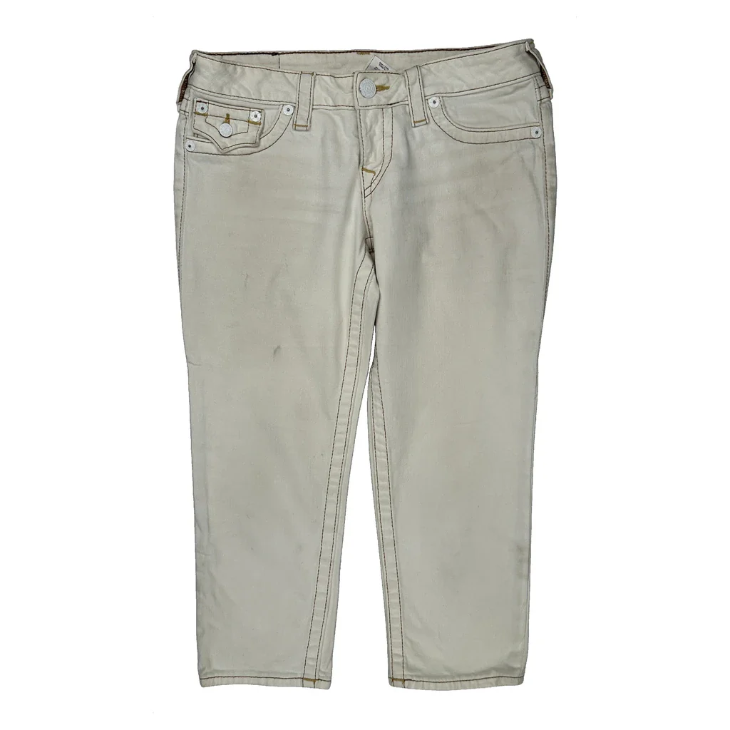 Capri True Religion Jeans - 28W US 2 White Cotton - Image 2
