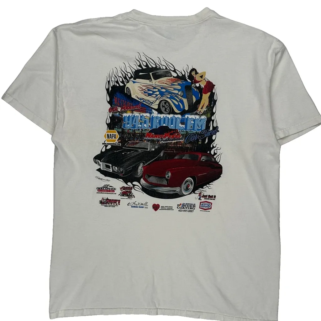 Car Show Gildan Graphic T-Shirt - Large White Cotton - Image 7