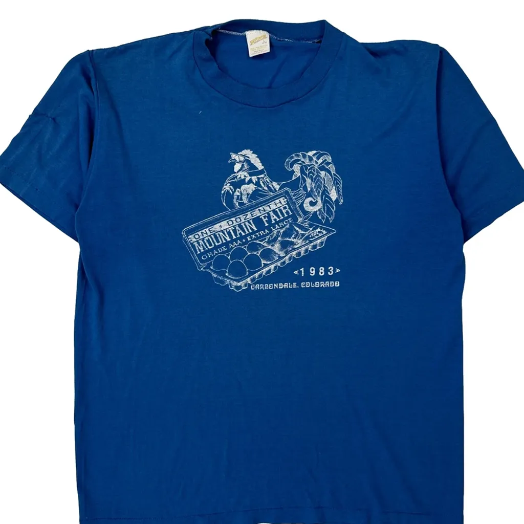 Carbondale Colorado Sportswear Single Stitch T-Shirt - Large Blue Cotton Blend - Image 5