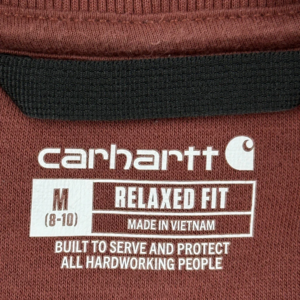 Carhartt 1/4 Zip - Medium Burgundy Cotton - Image 3