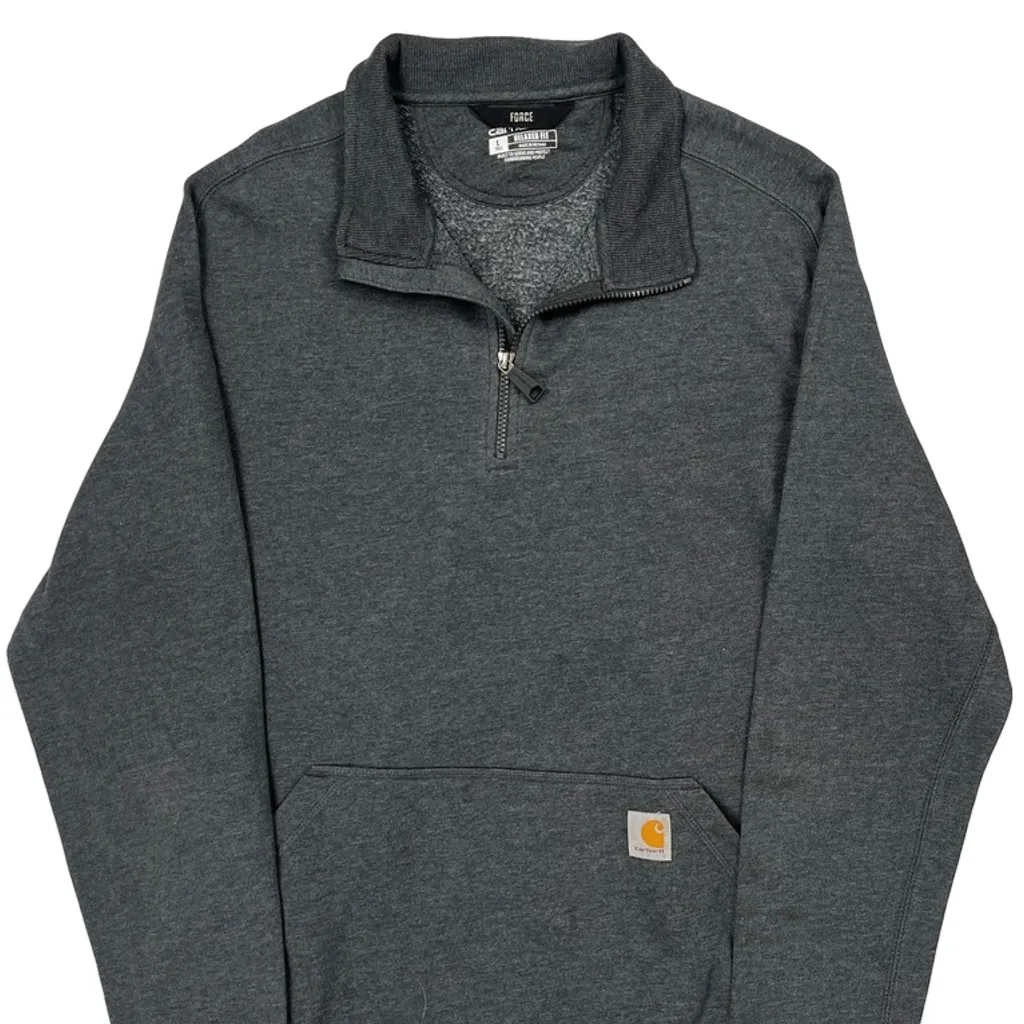 Carhartt Tall 1/4 Zip - Large Gray Cotton Blend - Image 4