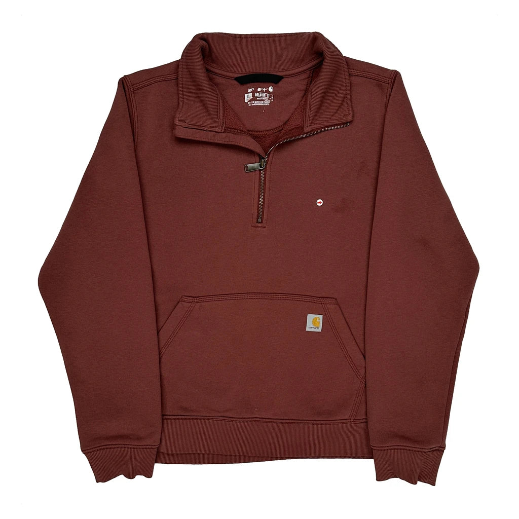 Carhartt 1/4 Zip - XL Brown Cotton
