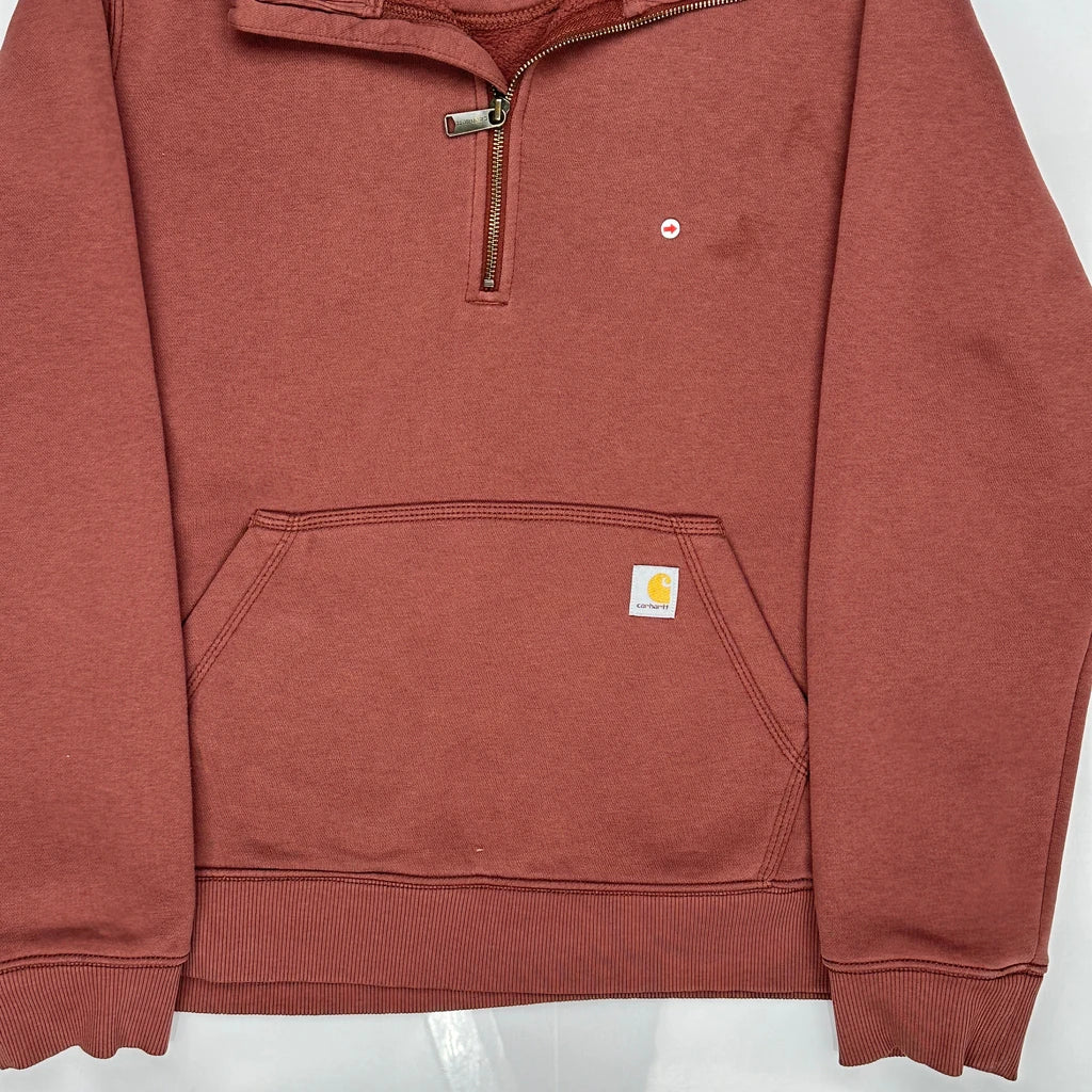 Carhartt 1/4 Zip - XL Brown Cotton - Image 3