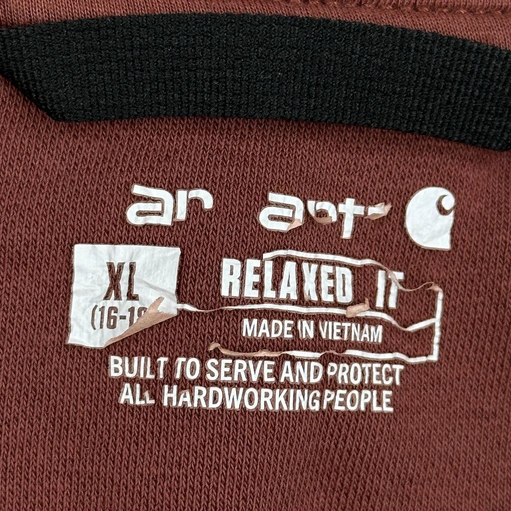 Carhartt 1/4 Zip - XL Brown Cotton - Image 4