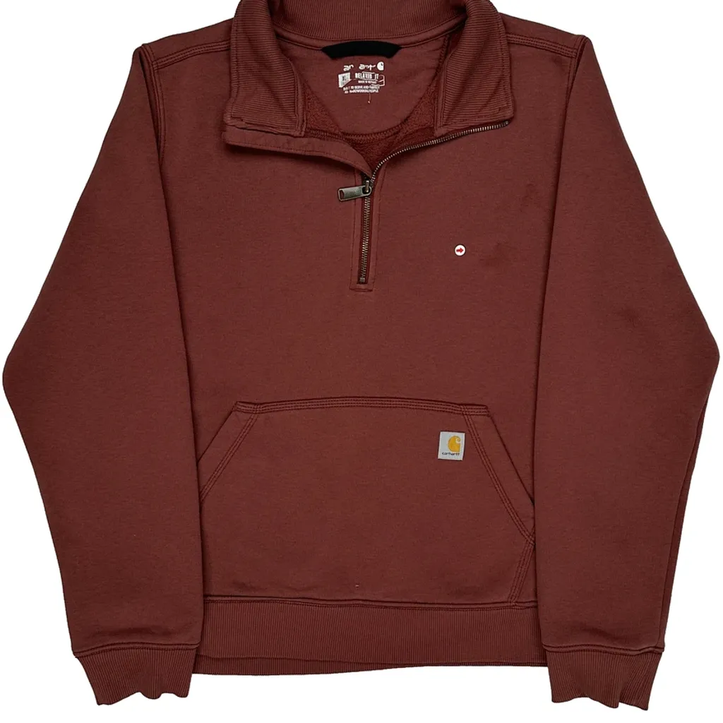 Carhartt 1/4 Zip - XL Brown Cotton - Image 5