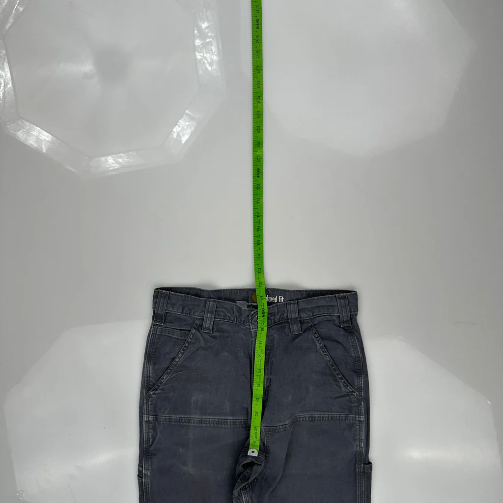 Carhartt Double Knee Cargo Pants - 30W 31L Gray Cotton Blend - Image 4