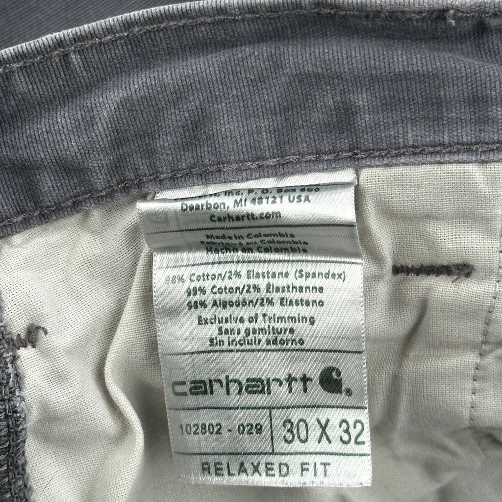 Carhartt Double Knee Cargo Pants - 30W 31L Gray Cotton Blend - Image 6
