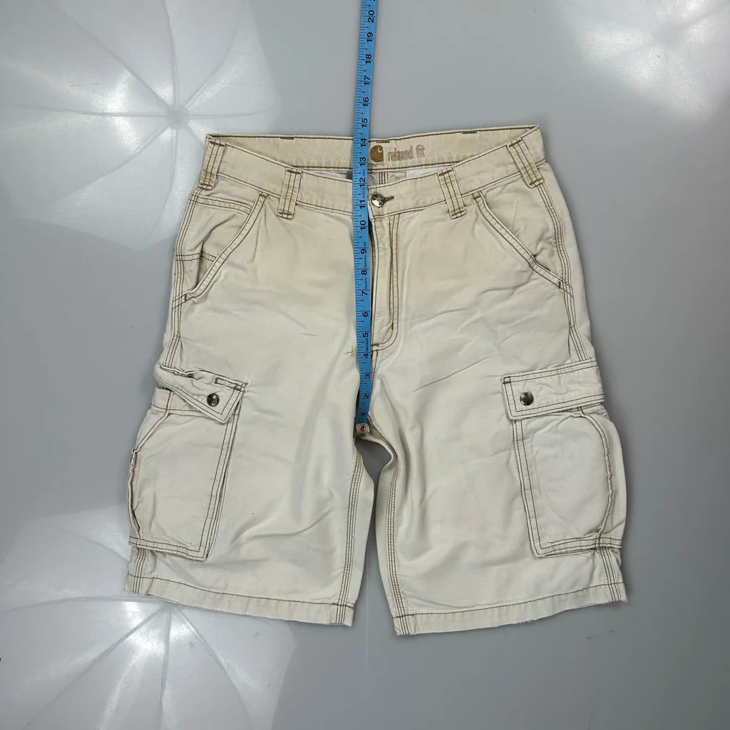 Carhartt Cargo Shorts - 32W 12L Beige Cotton - Image 4