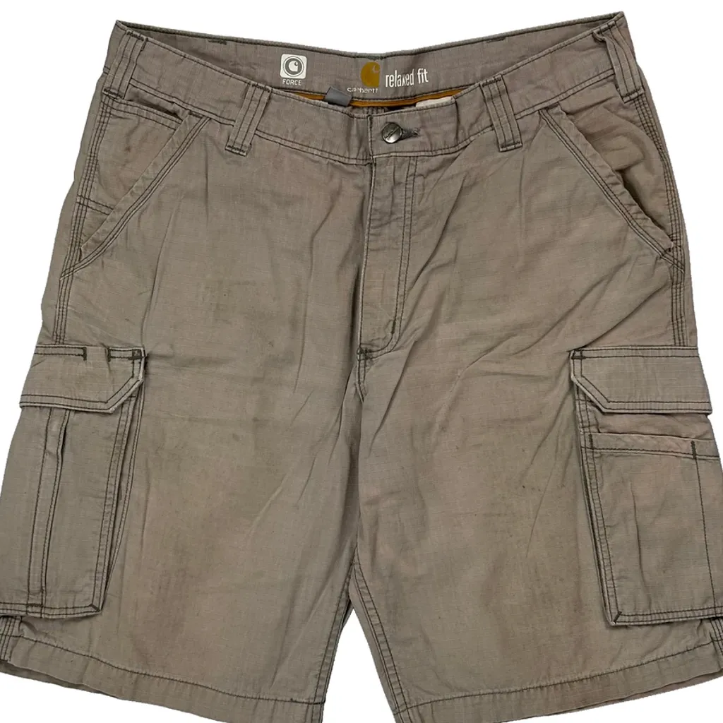 Carhartt Cargo Shorts - 34W 11L Beige Cotton - Image 8