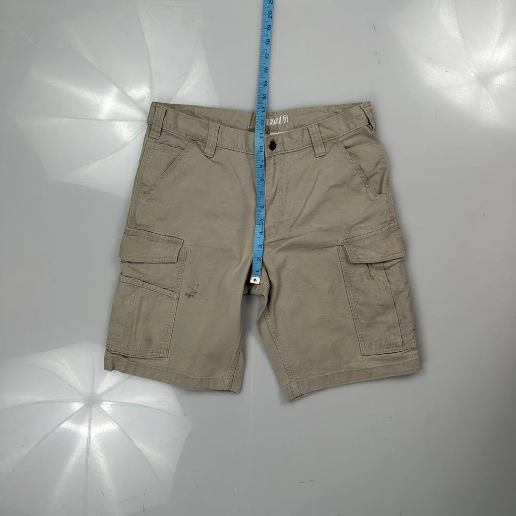 Carhartt Cargo Shorts - 34W 11L Beige Cotton - Image 4