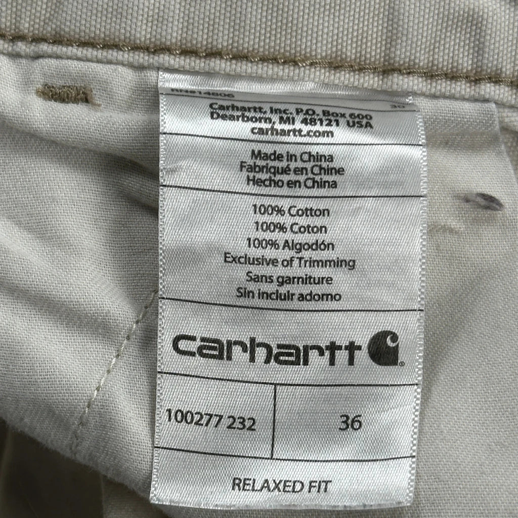 Carhartt Cargo Shorts - 34W 10L Beige Cotton - Image 6