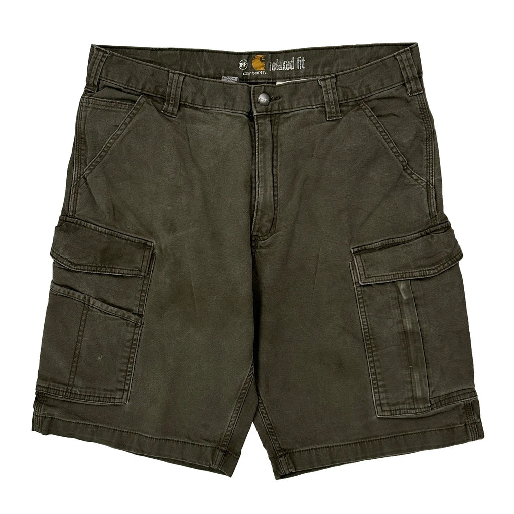 Carhartt Cargo Shorts - 33W 11L Green Cotton - Image 2