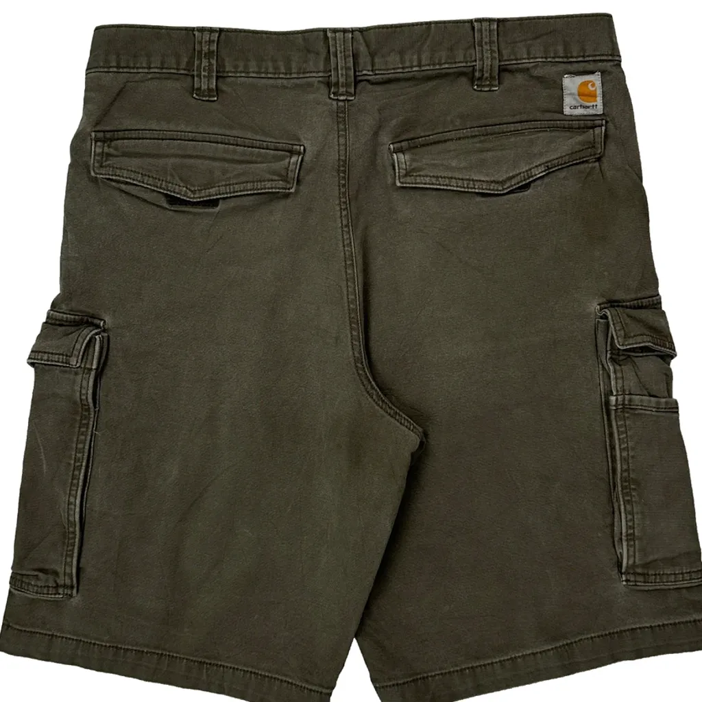 Carhartt Cargo Shorts - 33W 11L Green Cotton - Image 6