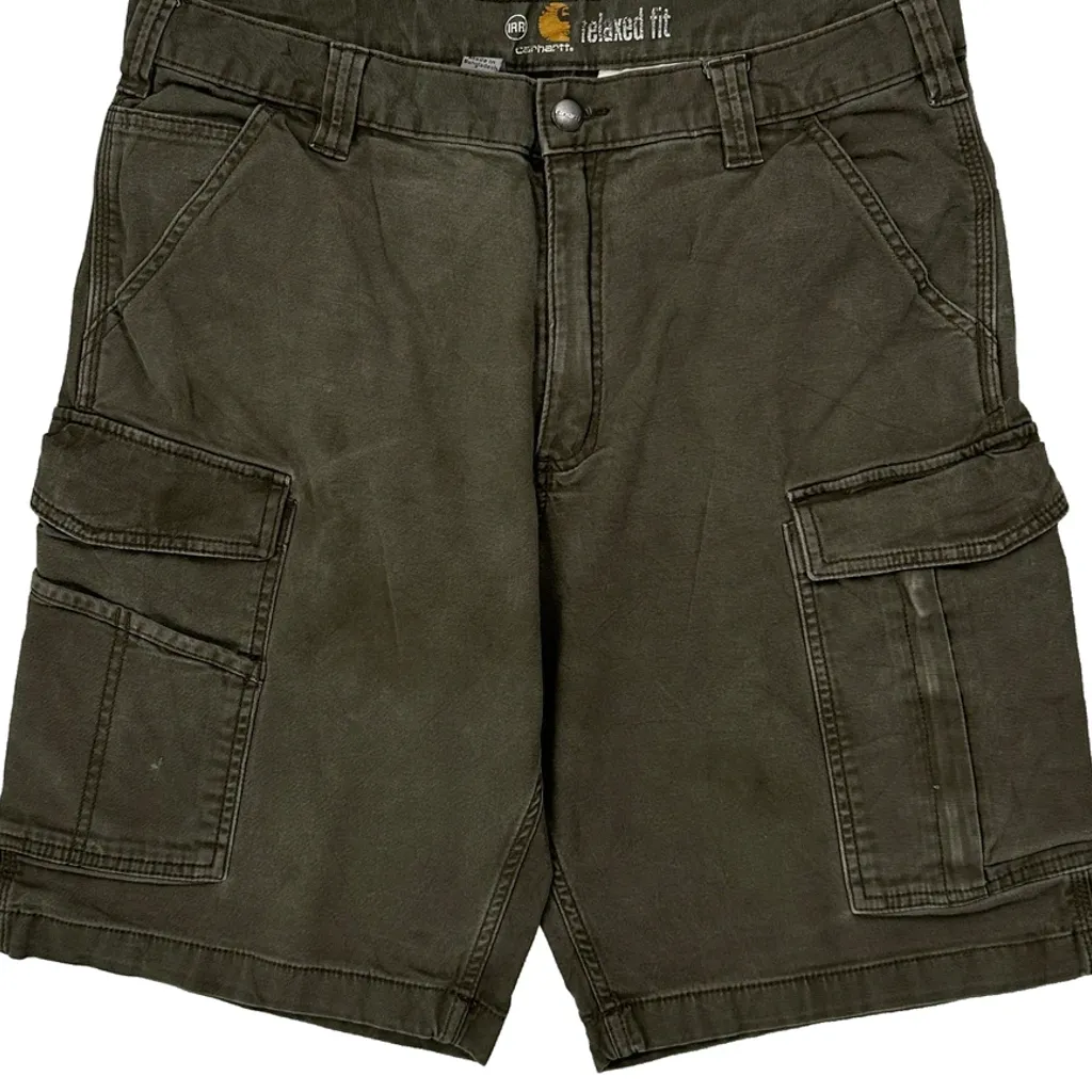 Carhartt Cargo Shorts - 33W 11L Green Cotton - Image 8